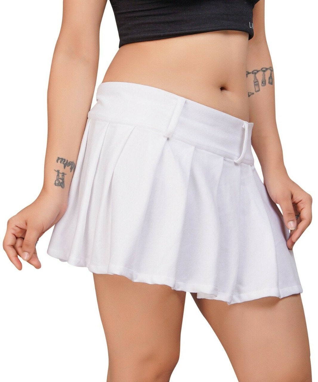 White Pleated A-line Skirt Plaid Micro Mini Short Highwaist - Etsy