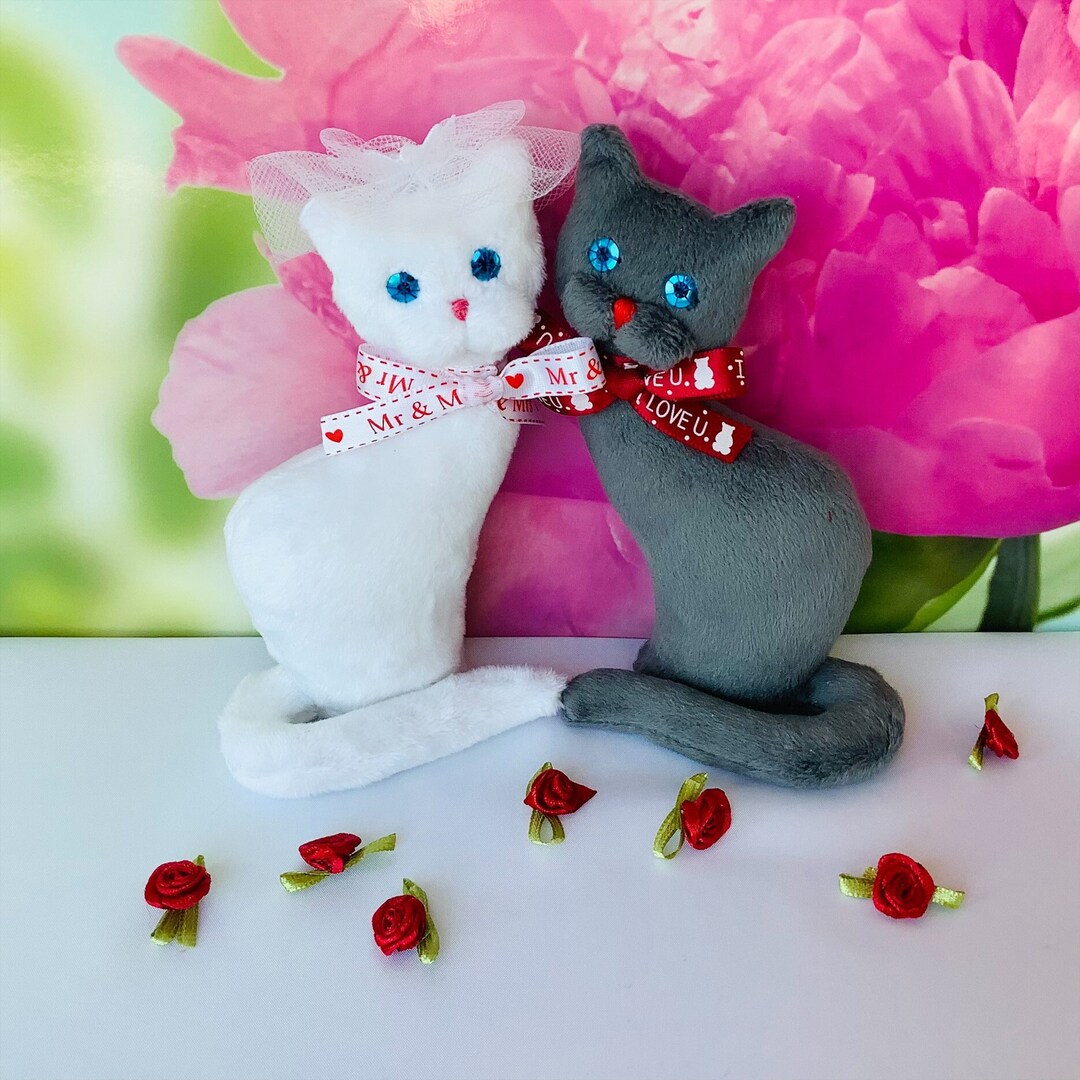 Handmade Bride and Groom Cats Dolls Mr. and Mrs. Cats Etsy