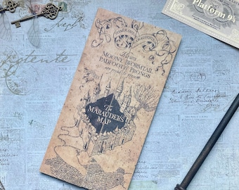 Replik Die Marauders Karte - ZaubererSchule - Füge ein Ticket oder eine Halskette hinzu