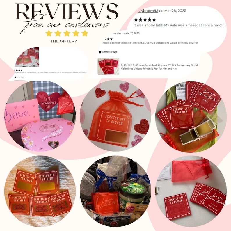Scratch Off Love Coupons – DIY Romantic Gift Voucher Cards – Anniversary, Date Night Surprise for Him or Her image 6