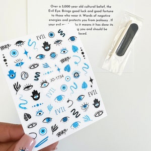 Evil Eye Nail Stickers with Free Tools