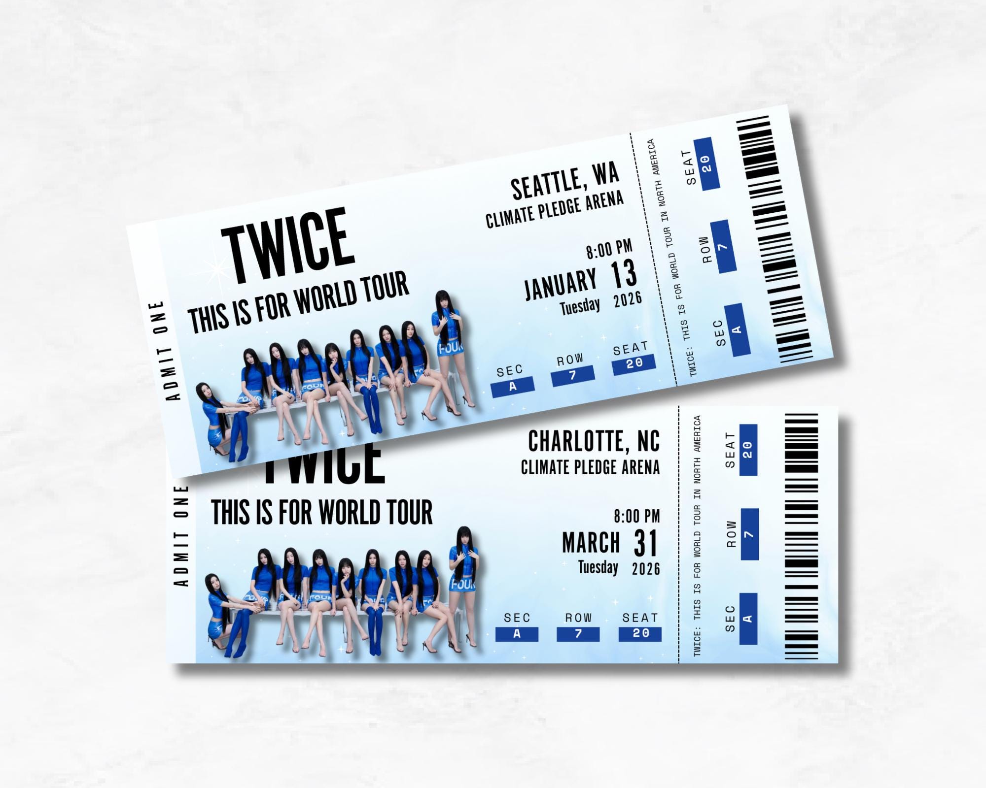 Personalized TWICE Concert Ticket | Physical Souvenir Ticket - Etsy