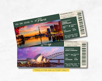 Destination Custom Souvenir Ticket | Surprise Travel Gift