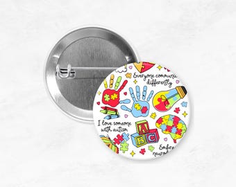 I Love Someone With Autism Pin