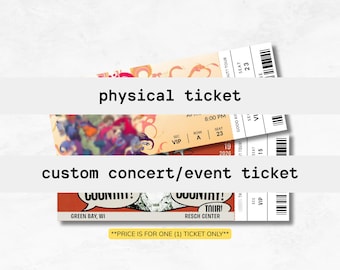 Custom Concert/Event Ticket Keepsake - Any Artist/Event | Gift Ideas | Physical Ticket