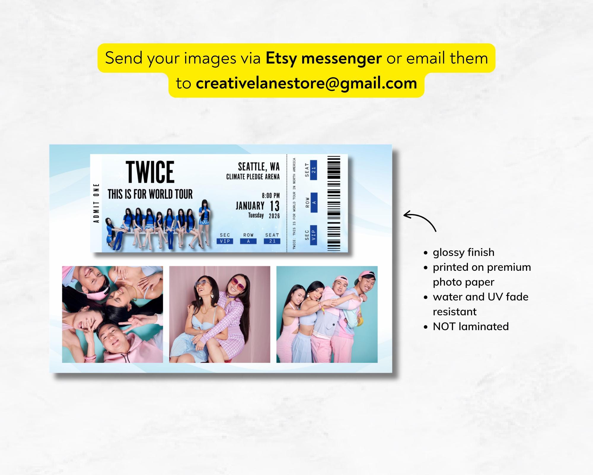 Personalized TWICE Concert Ticket | Physical Souvenir Ticket - Etsy