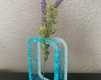 Blue Glitter Flower Holder