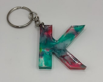 Letter K Marble Keychain