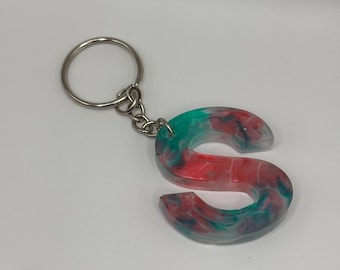 Letter S Marble Keychain