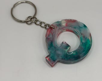 Letter Q Marble Keychain