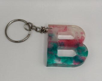 Letter B Marble Keychain