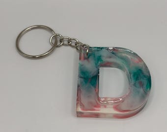 Letter D Marble Keychain