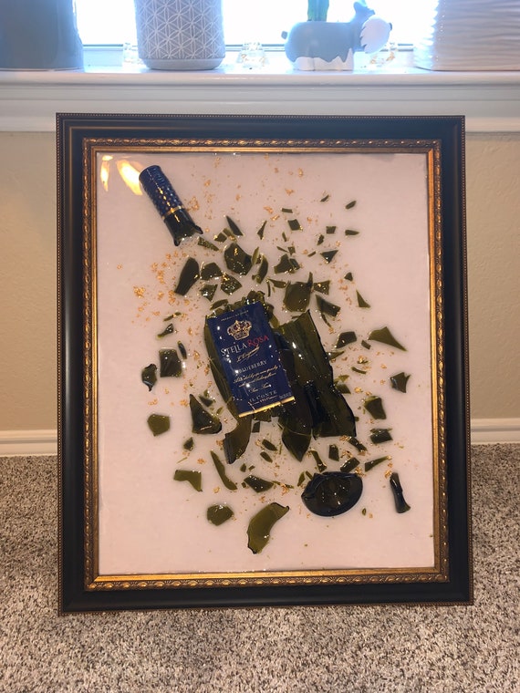 Custom Resin Broken Bottle Art