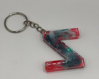 Letter Z Marble Keychain
