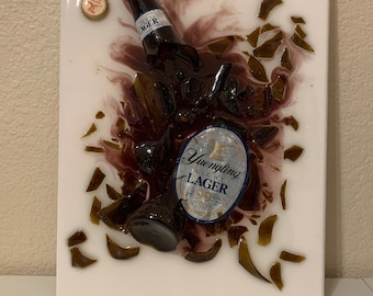 Broken Yuengling Bottle Resin Art