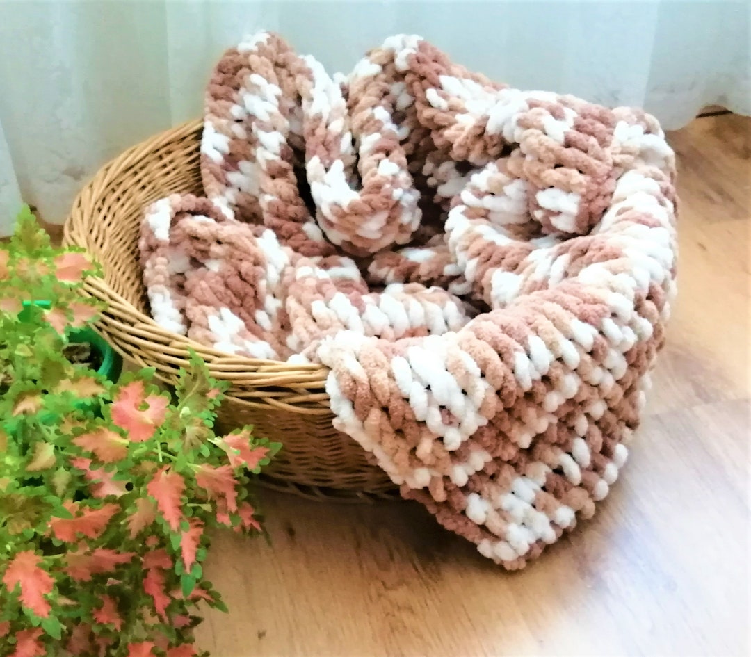 Chenille Baby Blanket Chunky Knit Baby Blanket Loop Yarn Etsy