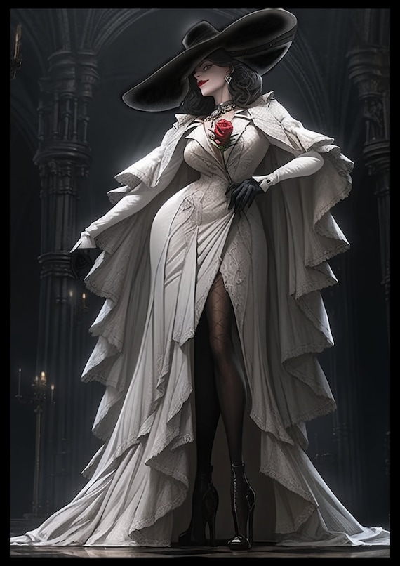 Lady Dimitrescu, Resident Evil inspired Poster - Glossy Poster Paper A3 / A4 - 260GSM Paper Weight