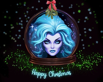 Haunted Mansion inspired - Madame Leota Christmas Art - Digital Art File for instant download