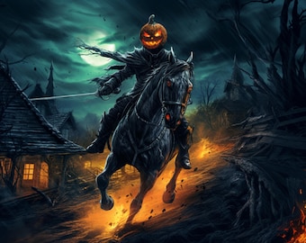 Headless Horseman Art Print – Sleepy Hollow Halloween Decor