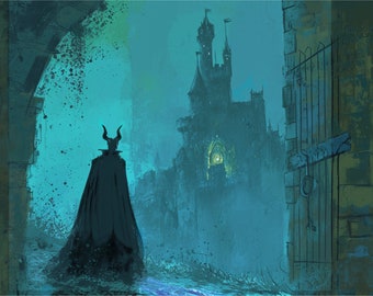 Maleficent - Mistress of Evil geïnspireerd door de Disney Villain gedrukte kunst op glanzend papier. A3- of A4-formaat.