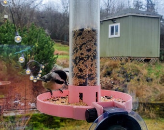 Tube Tavern Window Bird Feeder – 3D Printed, Suction Mount