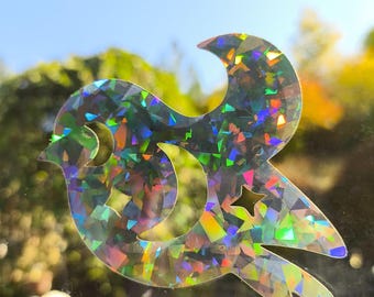 Holographic Rainbow Bird Window Decal: Anti Bird Strike Suncatcher