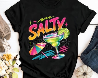 Salty Beach Shirt, Margarita Graphic Tee, Summer Vacation Shirt, Beach Party T-Shirt, Tropical Cocktail Tee, Funny Summer Beachwear Gift