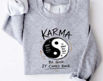 Camiseta Karma: Lo que das es lo que recibes, camiseta motivacional Yin Yang, camiseta con estampado de energía positiva, regalo con cita espiritual, camiseta para ser bueno