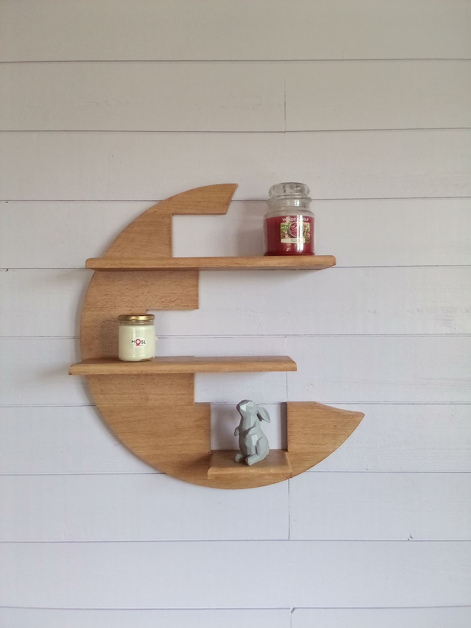 Etagère Murale Design Ronde en Chêne Massif Style Déconstruit