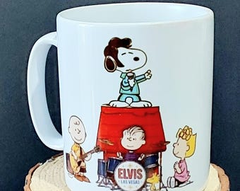 Snoopy and Elvis Mug, Fun Snoopy Coffee Mug: Perfect Christmas Gift, Birthday - Boxed