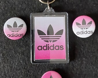 Adidas Keyring and 3 x Pin Badge Set: Gift Pack, Stocking Filler
