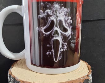Ghostface Coffee Mug, Horror Fans Tea Mug: Gift Idea, Christmas- Halloween etc.. Boxed