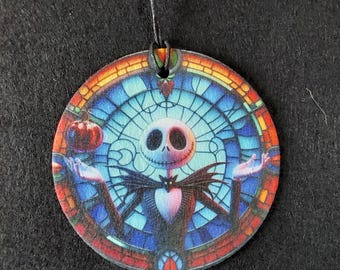 Jack and Sally Hanging Air Freshener, Jack Skellington Car Air Freshener Accessory: Unique Gift Idea