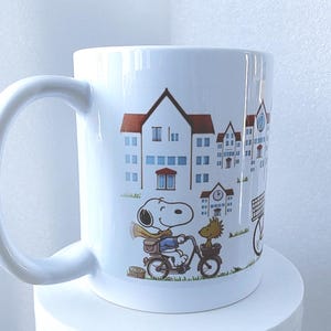 Snoopy Cycling Mug, Peanuts Woodstock Cartoon, Ideal Birthday Gift Christmas too.. image 13