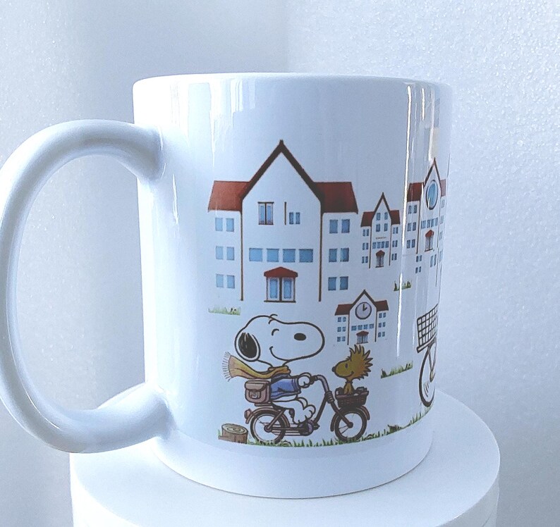 Snoopy Cycling Mug, Peanuts Woodstock Cartoon, Ideal Birthday Gift Christmas too.. image 13