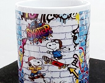 Snoopy Skatebording Mug, Skater boy/girl Tea Mug: Perfect Gift with Box, Birthday, Christmas etc