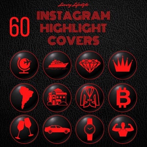 60+ Luxury Lifestyle Instagram Highlight Covers, Red Instagram Highlight Covers, Men Story Covers, Luxury Lifestyle Story Covers, IG Story