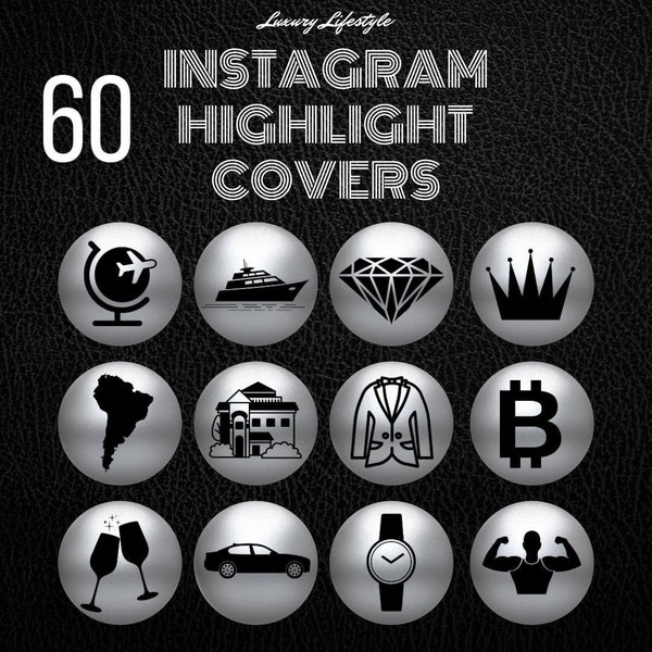 60+ Luxury Lifestyle Instagram Highlight Covers White Black, Insta Highlights, Instagram Bundle, Minimalist Ig Story Icons, Social Media Kit