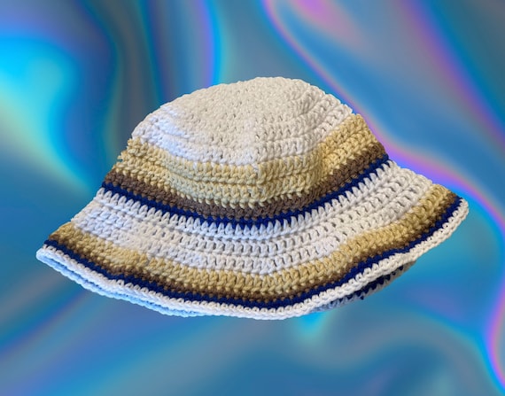Striped Extra Floppy Crochet Bucket Hat - Custom - Etsy display picture 3