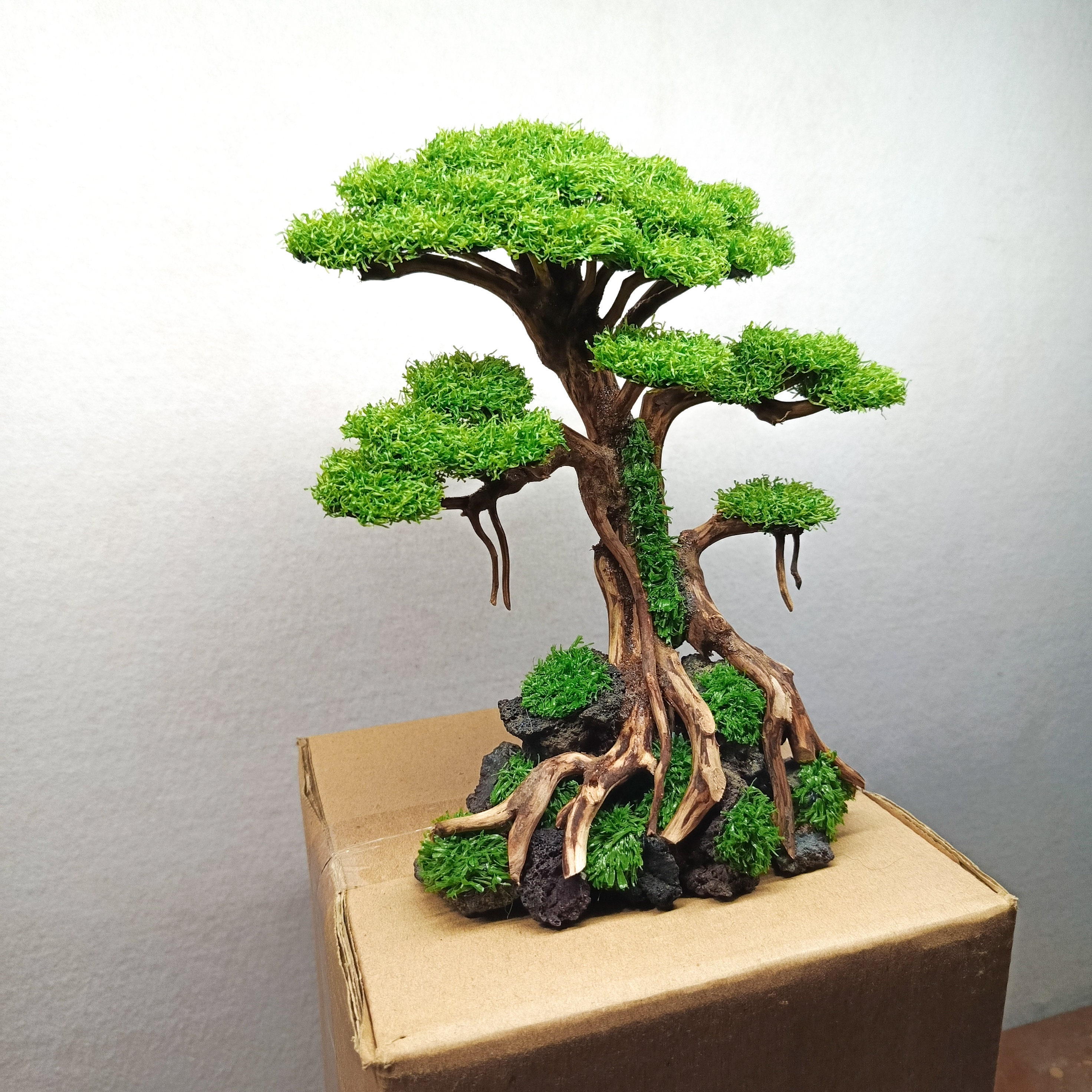 Bonsai Tree Aquarium Bonsai Driftwood Fake Moss Bonsai Etsy