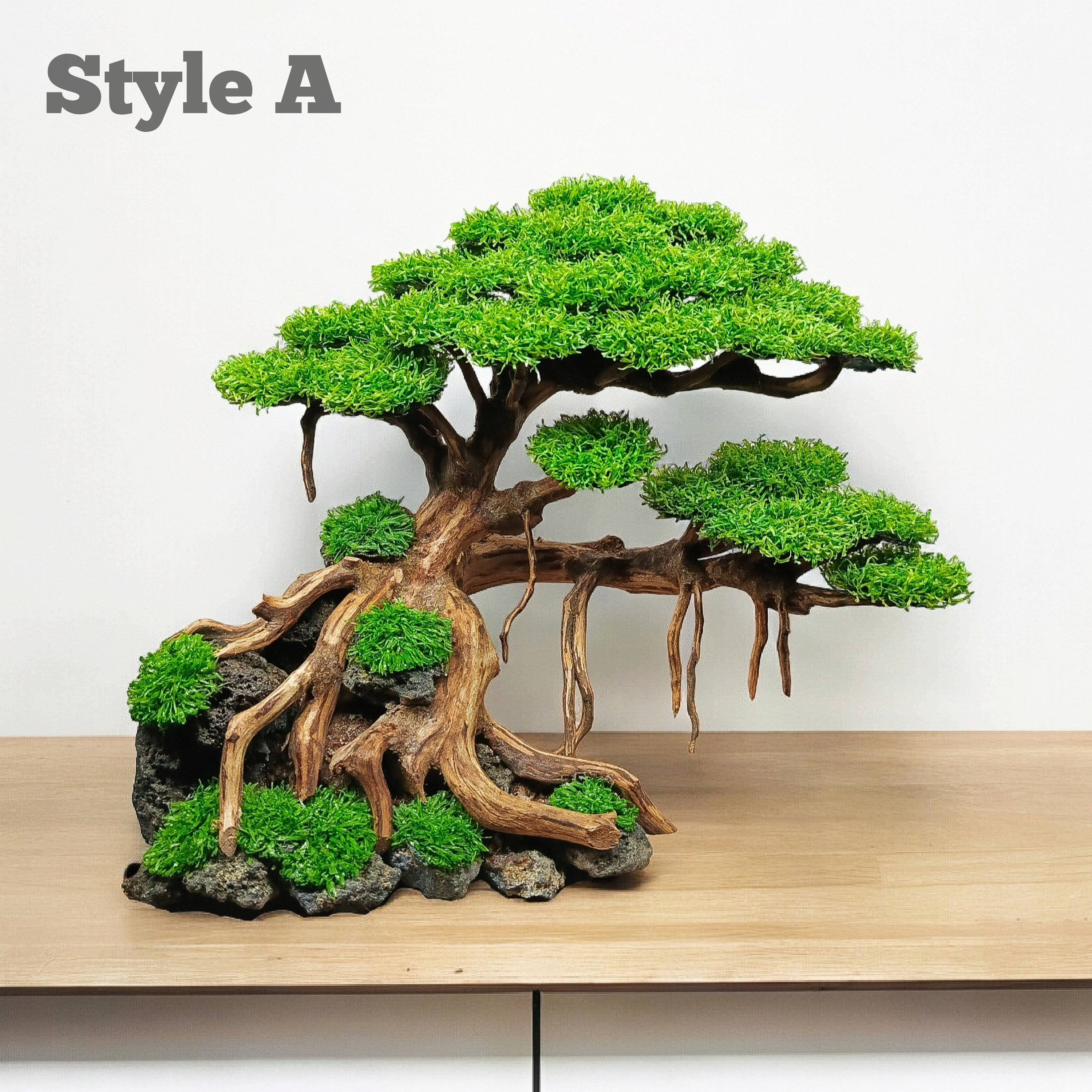 Fake Tree Tank Bonsai Tree Aquarium, Bonsai Driftwood Fake Moss, Bonsai Driftwood ...