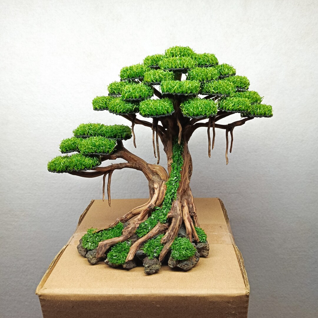 Bonsai Tree Aquarium, Bonsai Driftwood Fake Moss, Bonsai Driftwood