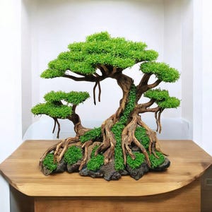 Bonsai Tree Aquarium, Bonsai Driftwood Fake Moss, Bonsai Driftwood, Fish Tank Decoration, Aquarium Aquascape, Aquarium Decoration
