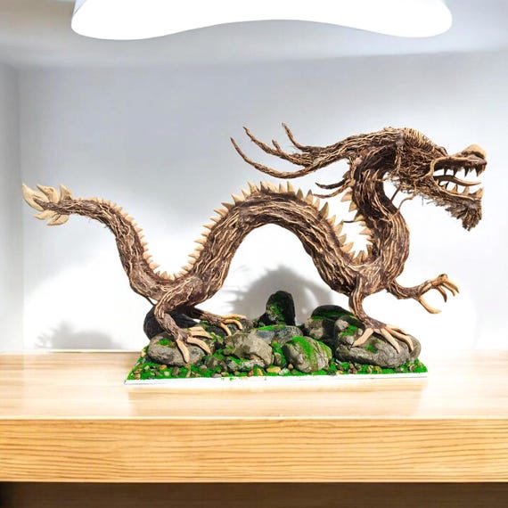 dragon fish tank accessories Aquarium Decor Dragon Sculpture Driftwood | Terrarium & Aquascape Ornament  | Fish Tank Decoration | Small-large Size