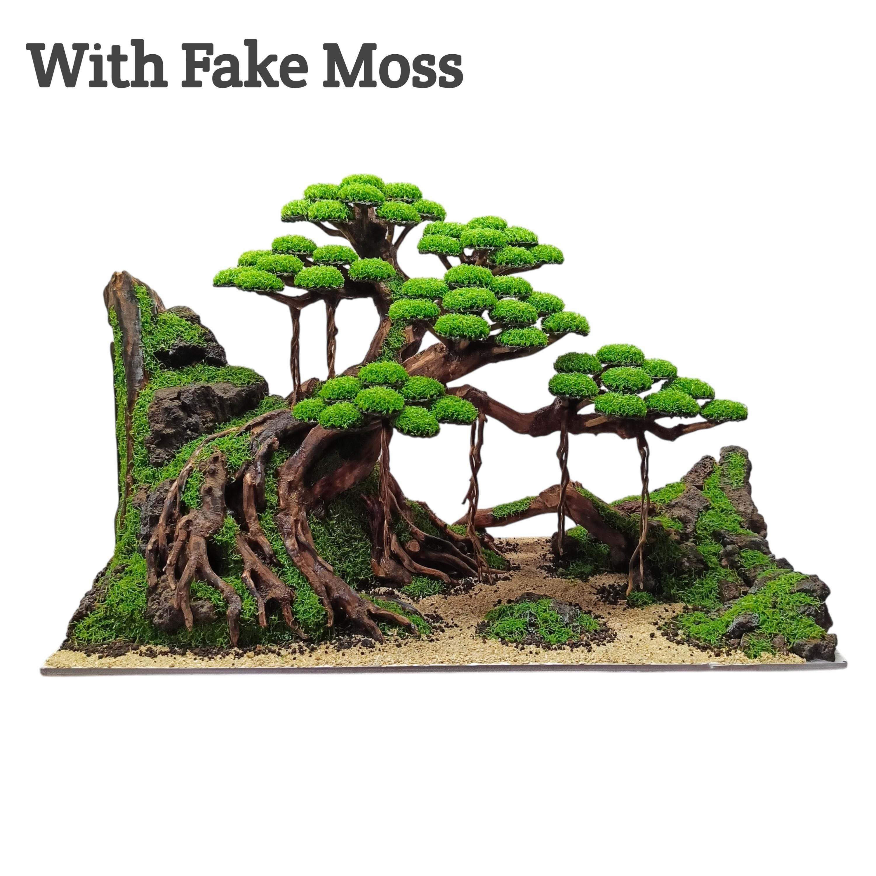 Bonsai Tree Aquarium, Bonsai Driftwood Fake Moss, Bonsai Driftwood