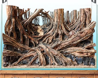 Aquarium Driftwood Background Hardscape for Aquatic Plants | Axolotl, Betta Fish & Shrimp Decoration