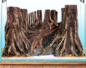 Aquarium Driftwood Background Hardscape for Aquatic Plants | Axolotl, Betta Fish & Shrimp Decoration