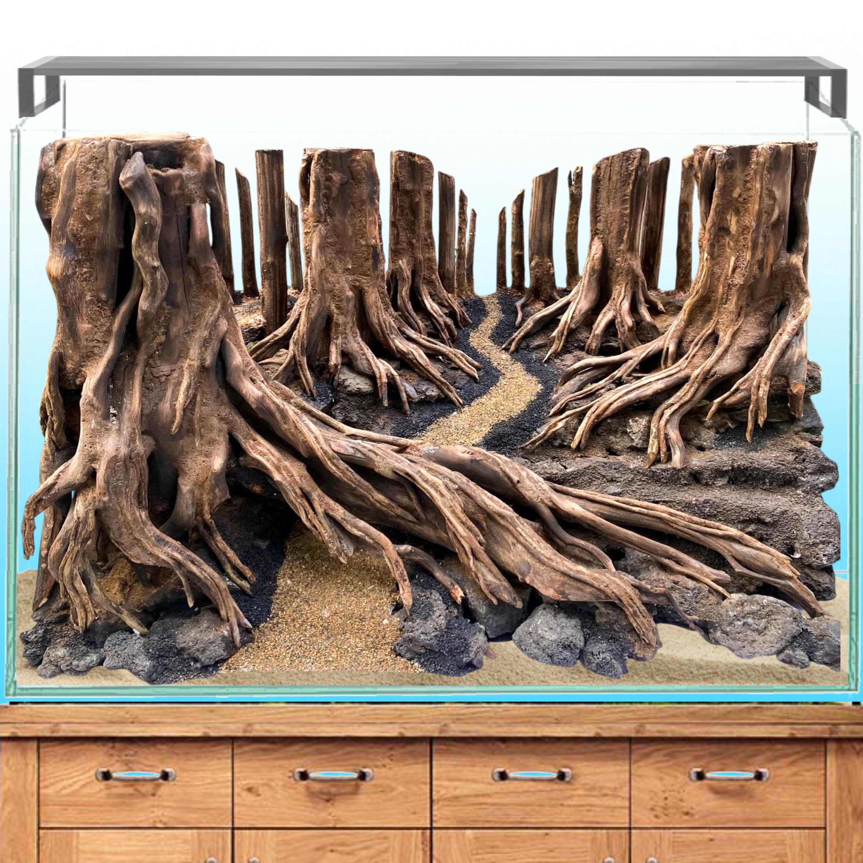 Aquarium Driftwood Background Hardscape for Aquatic Plants