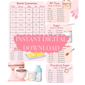 Bakers Conversion Chart | Kitchen Conversions | Baking Conversion | Baking | Kitchen Measurements | Baking Chart | Baking Measurements