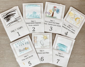 Blank Creation Flashcards | DIY Flashcards|  Days Of Creation Flashcards | Bible Flashcards | 7 Days of Creation | Homeschool |